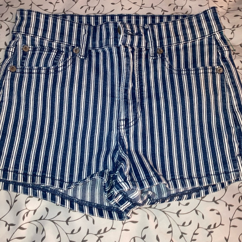 Striped Blue Women's Shorts